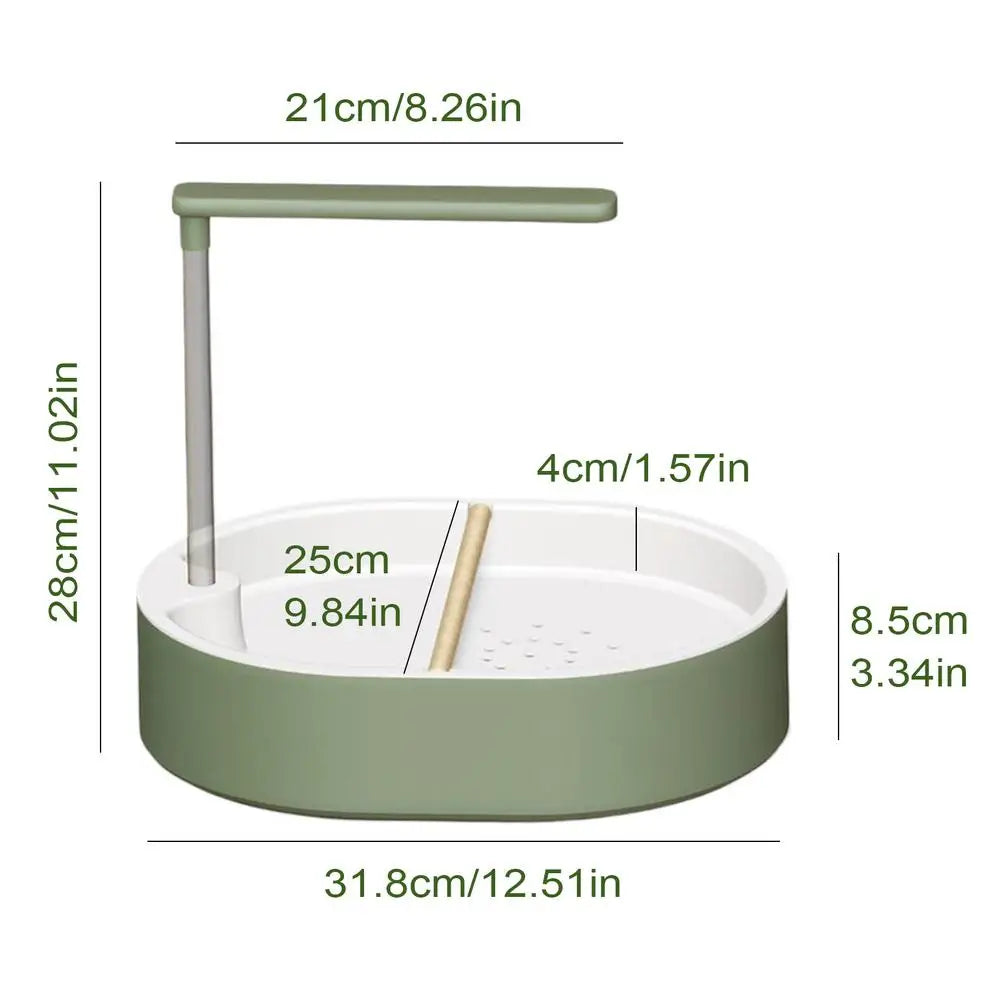 Automatic Circulating Bird Bath Tub for Parrots – Green Bird Bath Tub PLUSH Green