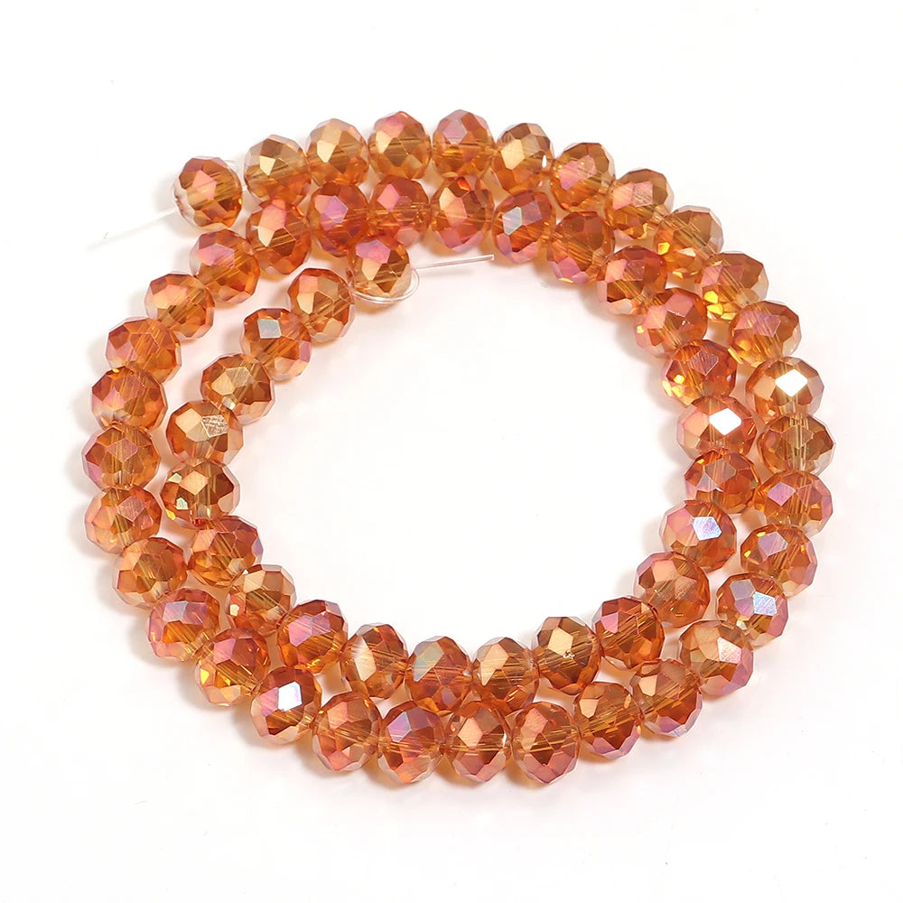 Faceted Rondelle Crystal Glass Spacer Beads | DIY Jewelry Crystal Glass Beads PLUSH 8x6mm Apx 55pcs