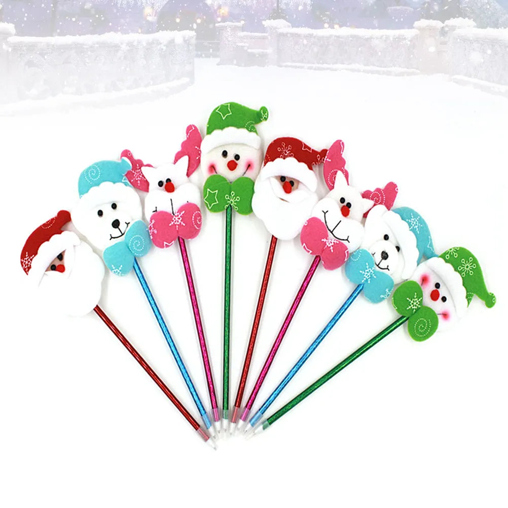 12pcs Christmas Cartoon Ballpoint Pens – Fine Tip & Smooth Ink Novelty Ballpoint Pens PLUSH