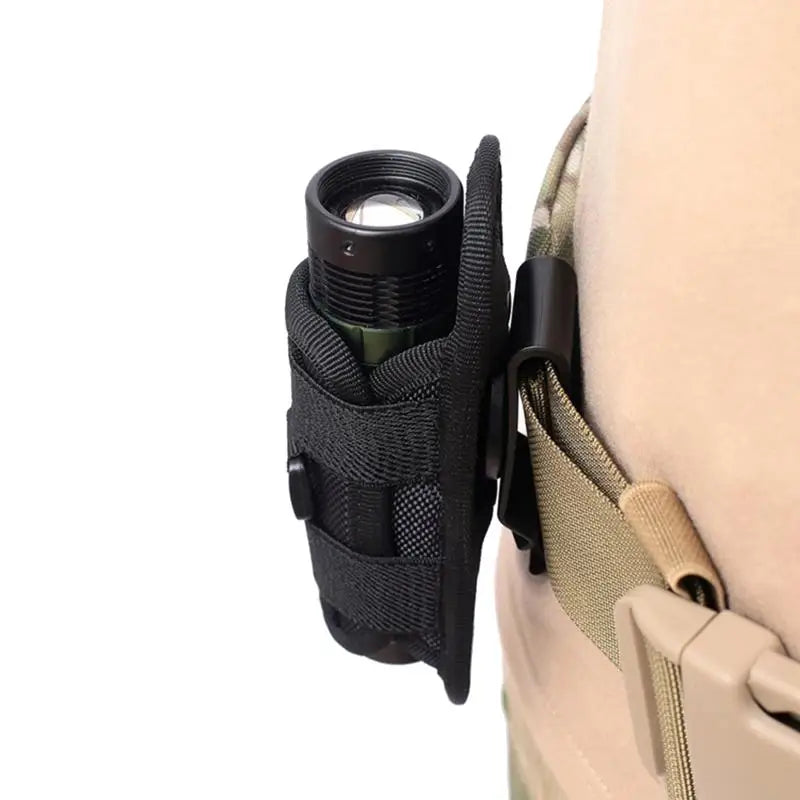 360° Rotatable Belt Flashlight Pouch – Nylon Torch Holster Flashlight Belt Holster PLUSH