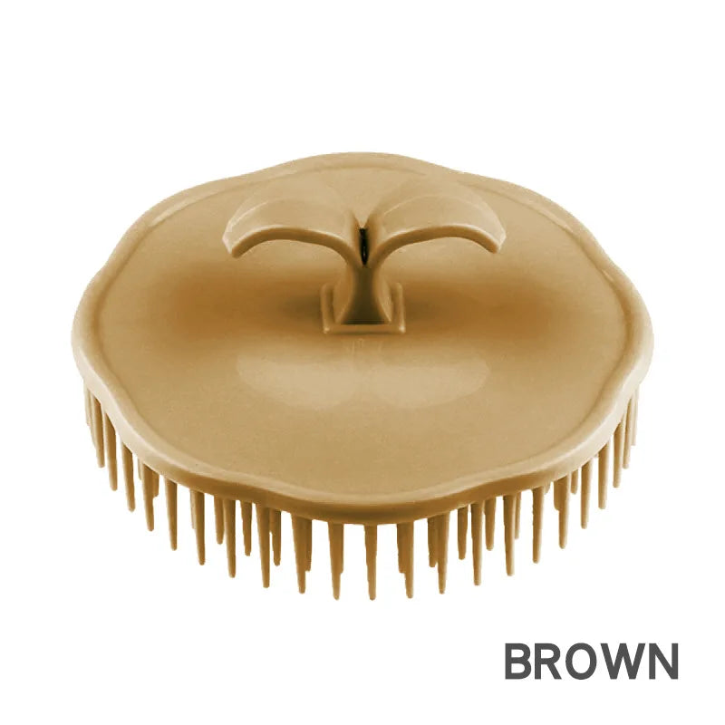Silicone Scalp Massage Comb & Shampoo Brush – 1 Pc Scalp Massage Brush PLUSH Khaki