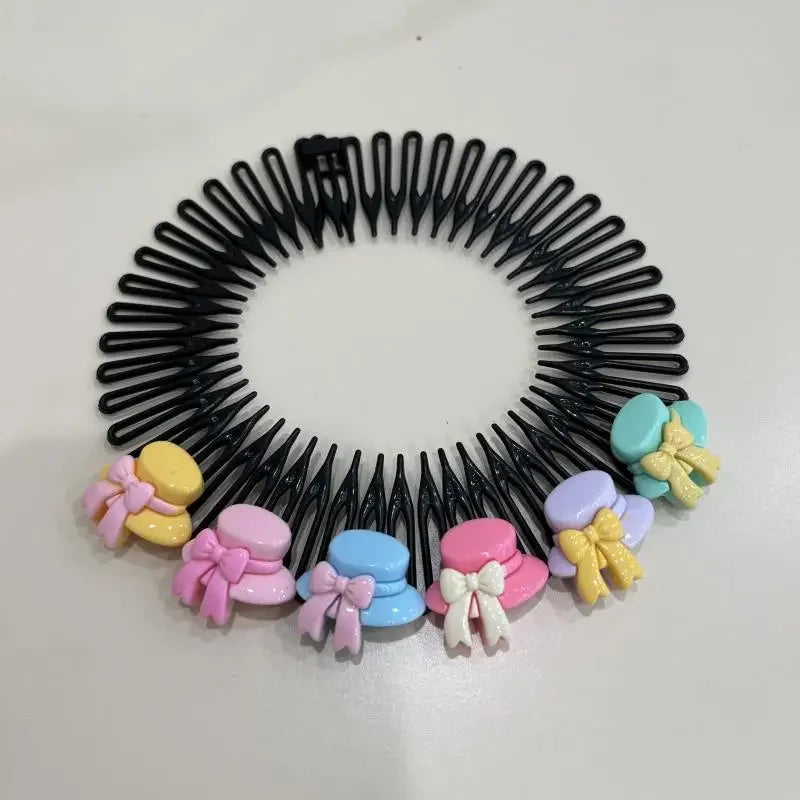 Y2K Star Heart Colorful Hair Comb Clips – Girls Hair Accessories Hair Comb Clip PLUSH hat