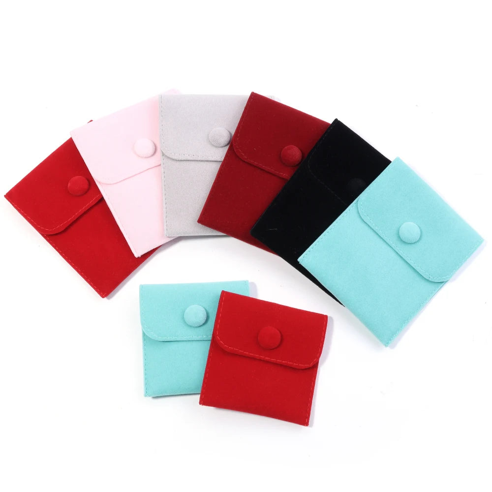 Velvet Snap Button Jewelry Pouch – Rings, Earrings & Gifts Jewelry Packaging Pouch PLUSH