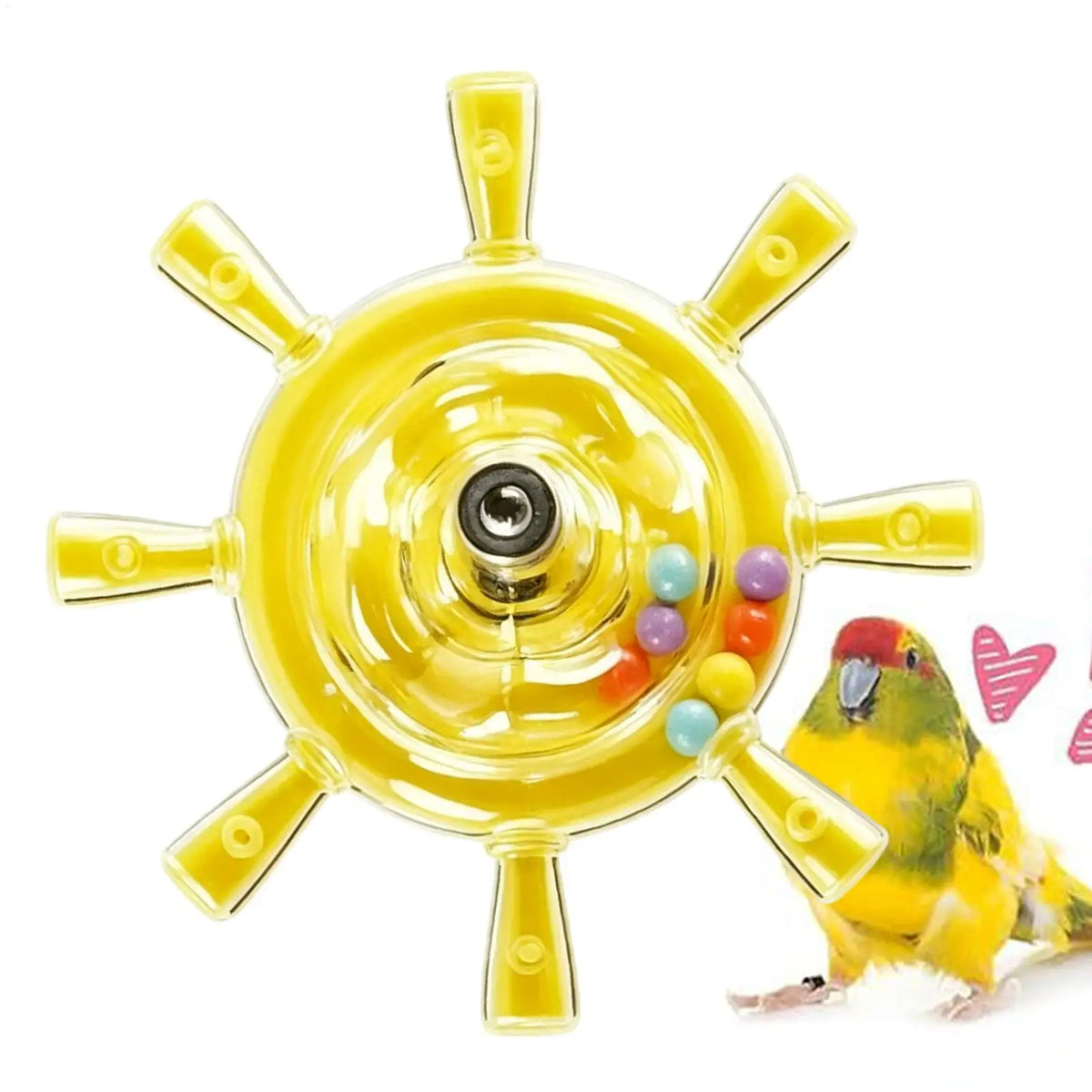 Interactive Parrot Rotating Windmill Cage Toy & Treat Dispenser Bird Cage Toy PLUSH
