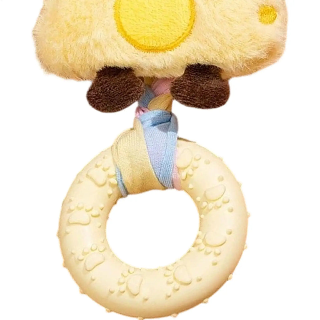 Squeaky Plush Dog Toy – Cheese Chew & Teething Toy Squeaky Dog Toy PLUSH