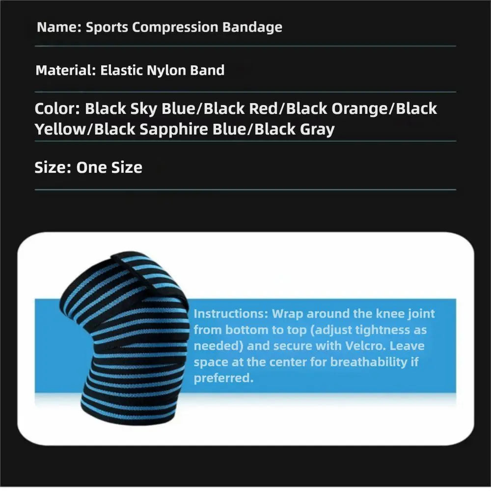 Elastic Knee Wraps 180cm – Compression Straps for Squats Knee Wrap PLUSH