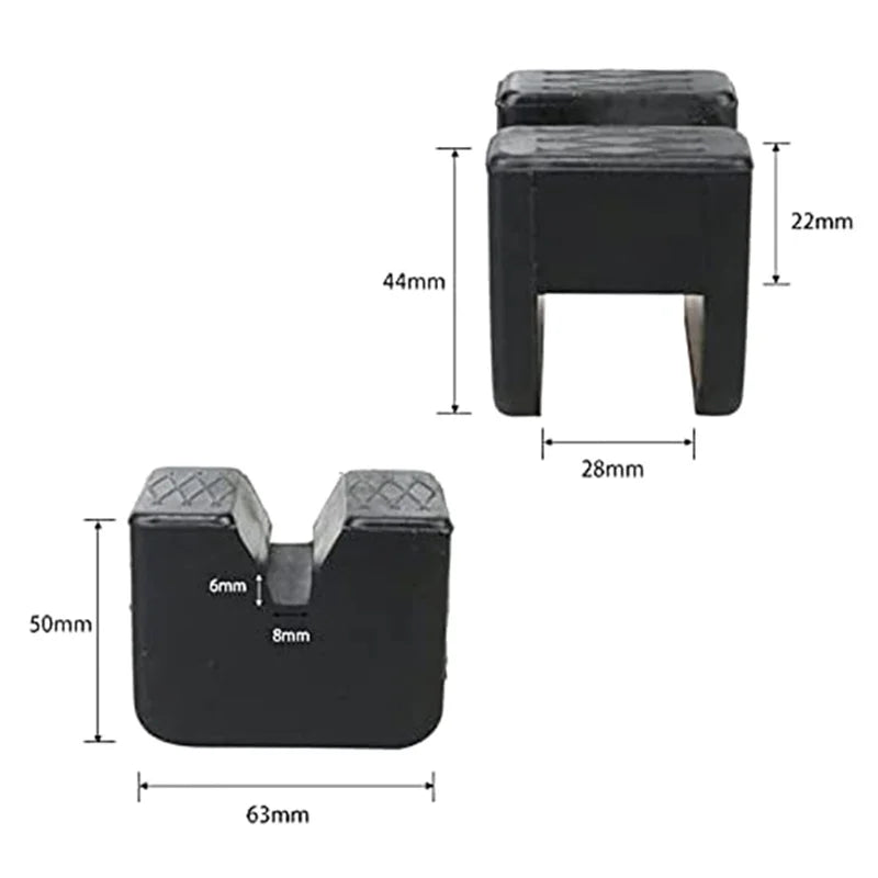 Universal Car Jack Rubber Pads – Pinch Weld Lift Protectors Jack Pad Protector PLUSH black