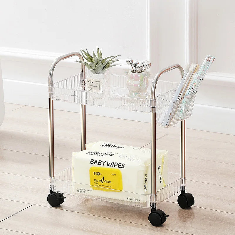 Transparent Multi-Layer Storage Cart Rack – Bathroom & Bedroom Storage Cart Rack PLUSH