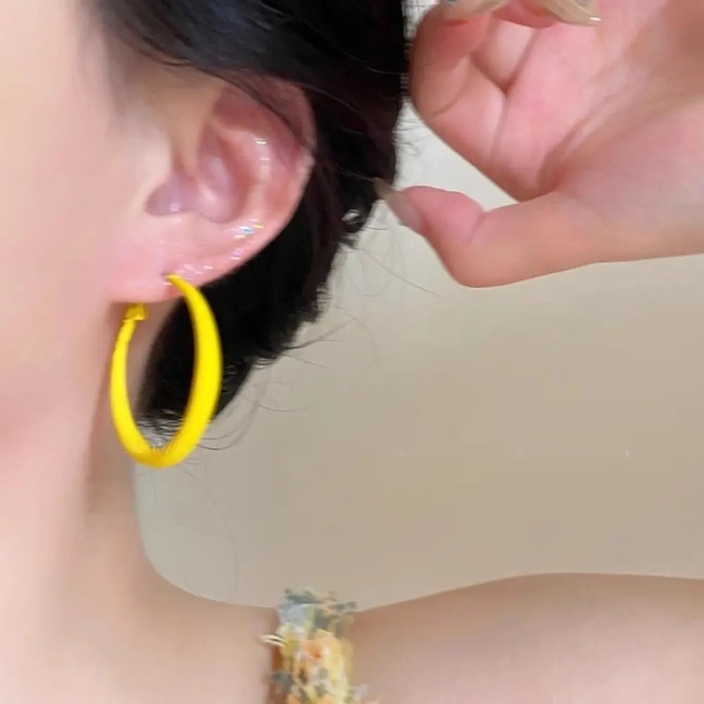 Y2K Geometric Hoop Earrings – Sweet Round Circle Women's Jewelry Hoop Earrings PLUSH