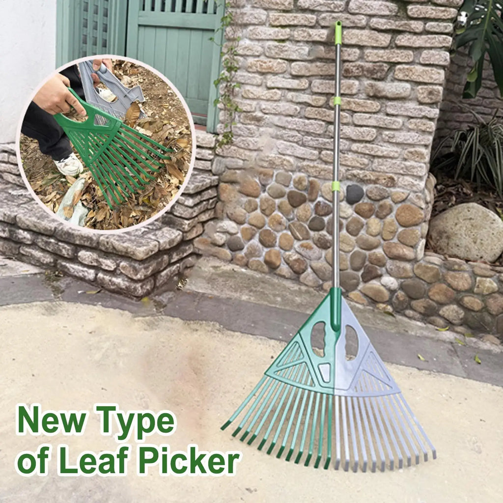 Wide-Head Garden Leaf Rake – Ergonomic Lawn & Yard Rake Garden Leaf Rake PLUSH