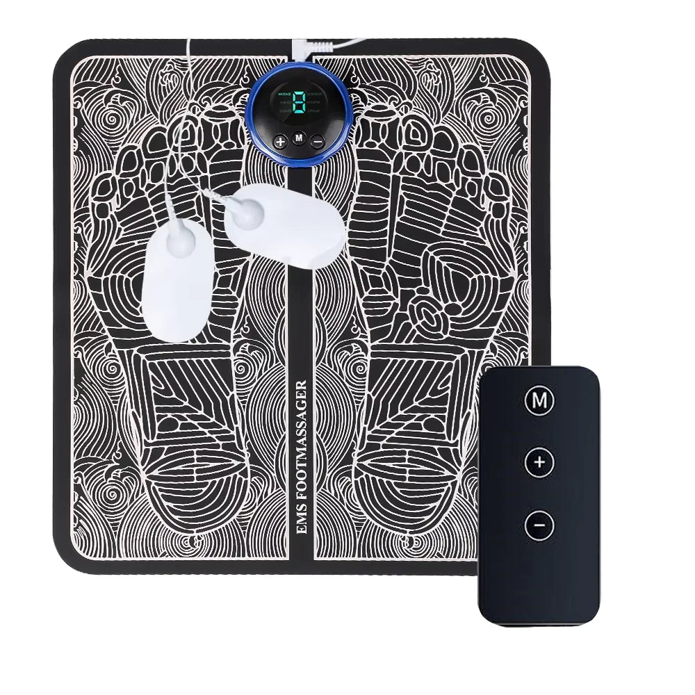 CAMMUO EMS Foot Massage Pad – 8 Modes, Portable & Foldable EMS Foot Massager PLUSH