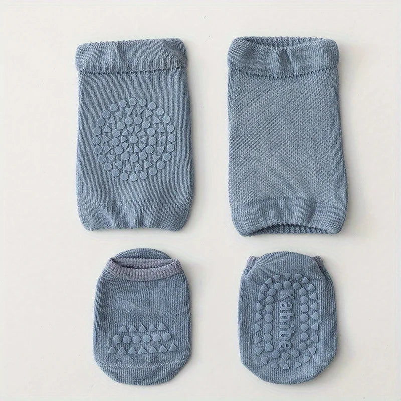 Baby Anti-Slip Floor Socks & Knee Pads Set – 2pcs Toddler Baby Floor Socks PLUSH