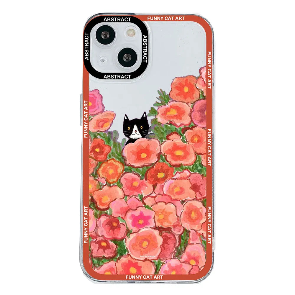 Van Gogh Starry Night Cat Transparent iPhone Case – TPU Cover Phone Case PLUSH