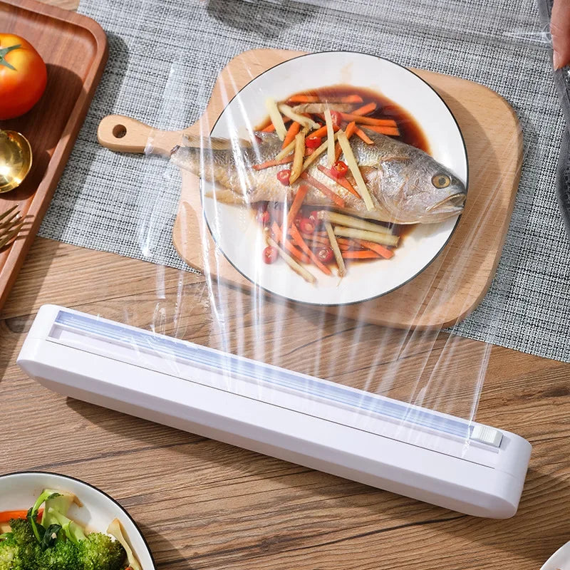 Cling Wrap & Foil Dispenser with Cutter | Kitchen Organizer Wrap Dispenser PLUSH