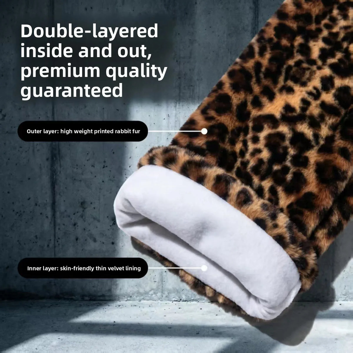 Leopard Print Plush Leg Warmers – Heavy Knit Boot Socks Women Plush Leg Warmers PLUSH