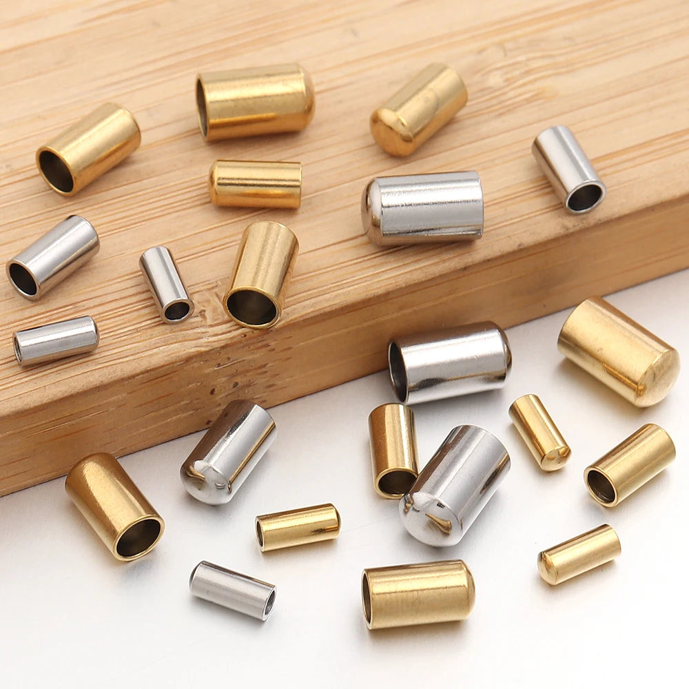 Stainless Steel Crimp Cord End Caps DIY Jewelry – 10/20pcs Jewelry Findings PLUSH