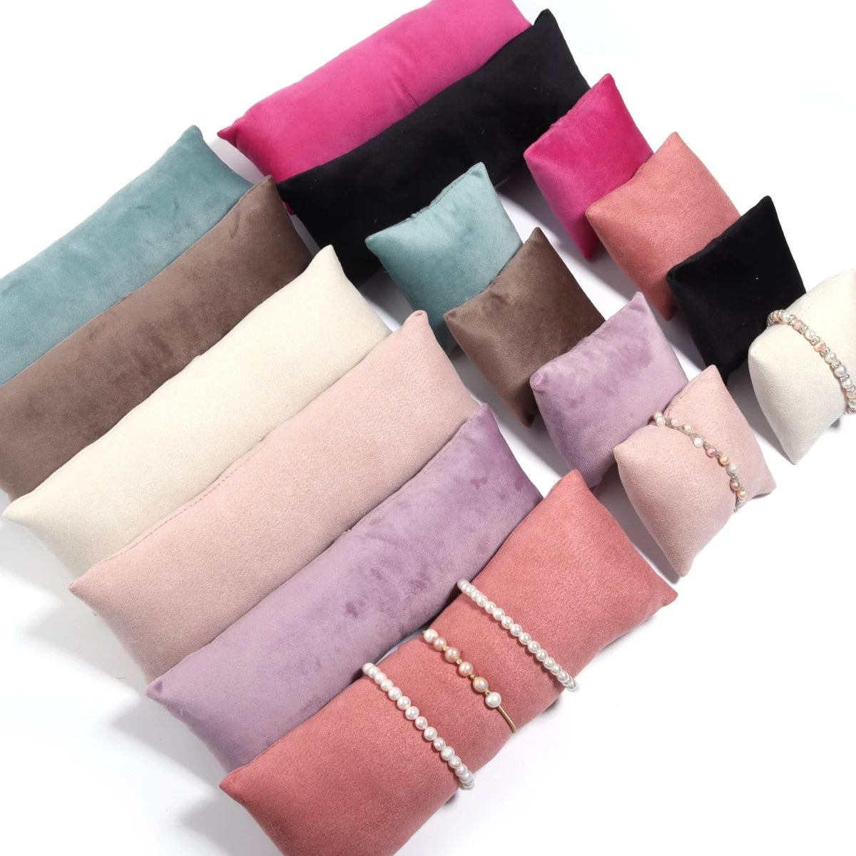 Velvet Suede Jewelry Display Pillow Set – Bracelet & Watch Holder Jewelry Display Pillow PLUSH