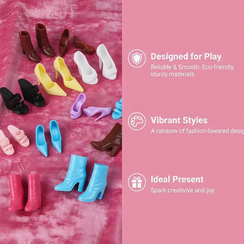 4 Pairs 1/12 Doll High Heel Ankle Boots – Miniature Fashion Shoes Doll Shoe Accessories PLUSH
