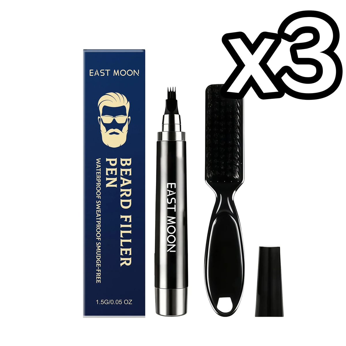Waterproof Beard Filler Pencil Kit with Brush | Shape & Fill Beard Filler Pencil PLUSH 3 SET