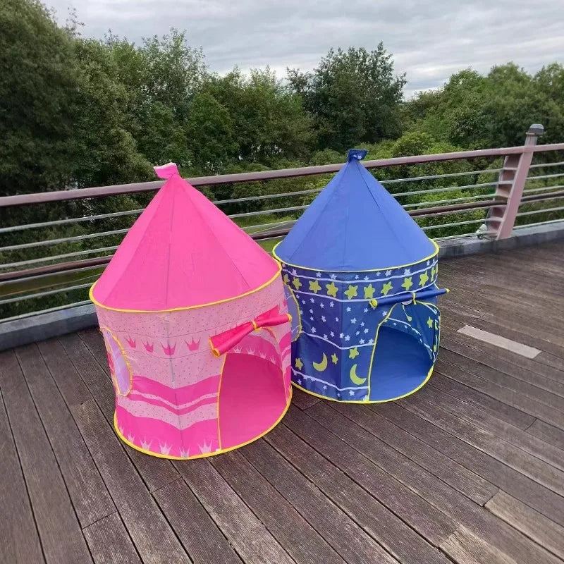 Kids Castle Play Tent Yurt – Pink Princess & Blue Prince Playhouse Kids Play Tent PLUSH