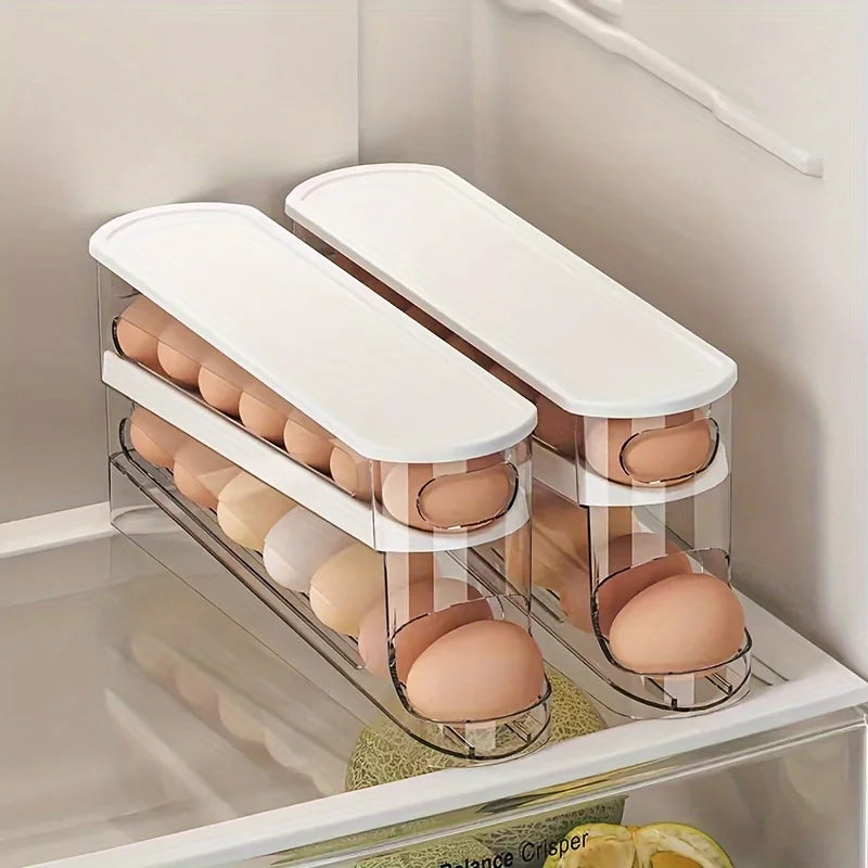 2-Layer Auto Slide Egg Storage Box – Holds 12–14 Eggs Egg Storage Box PLUSH