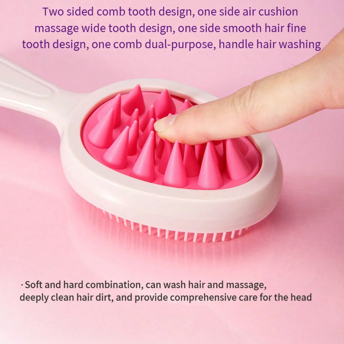 Long Handle Silicone Scalp Massage Shampoo Brush & Comb Scalp Massage Brush PLUSH