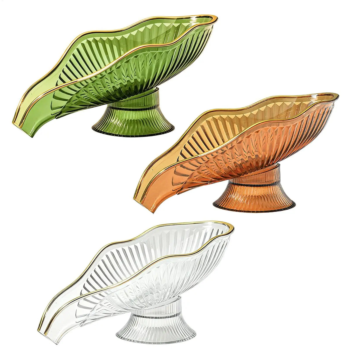 Self Draining Soap Dish with Suction Cup | Clear Plastic Tray Soap Dish PLUSH