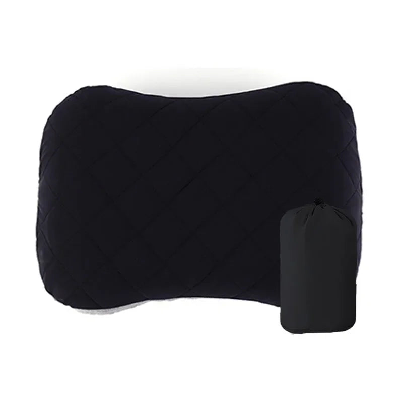 Ultralight Inflatable Camping Pillow – Neck & Lumbar Support Inflatable Camping Pillow PLUSH Black