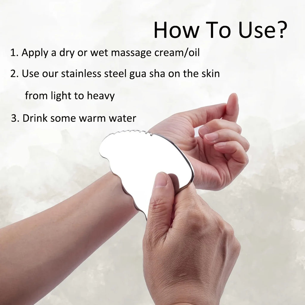 Stainless Steel Gua Sha Tool – Body & Jawline Sculpting Gua Sha Massage Tool PLUSH