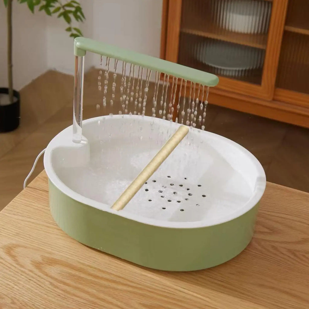 Automatic Circulating Bird Bath Tub for Parrots – Green Bird Bath Tub PLUSH