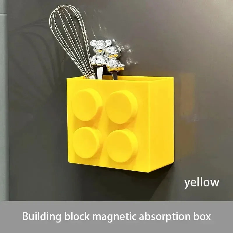 Magnetic Refrigerator Side Storage Rack – Kitchen Organizer Kitchen Storage Rack PLUSH Yellow