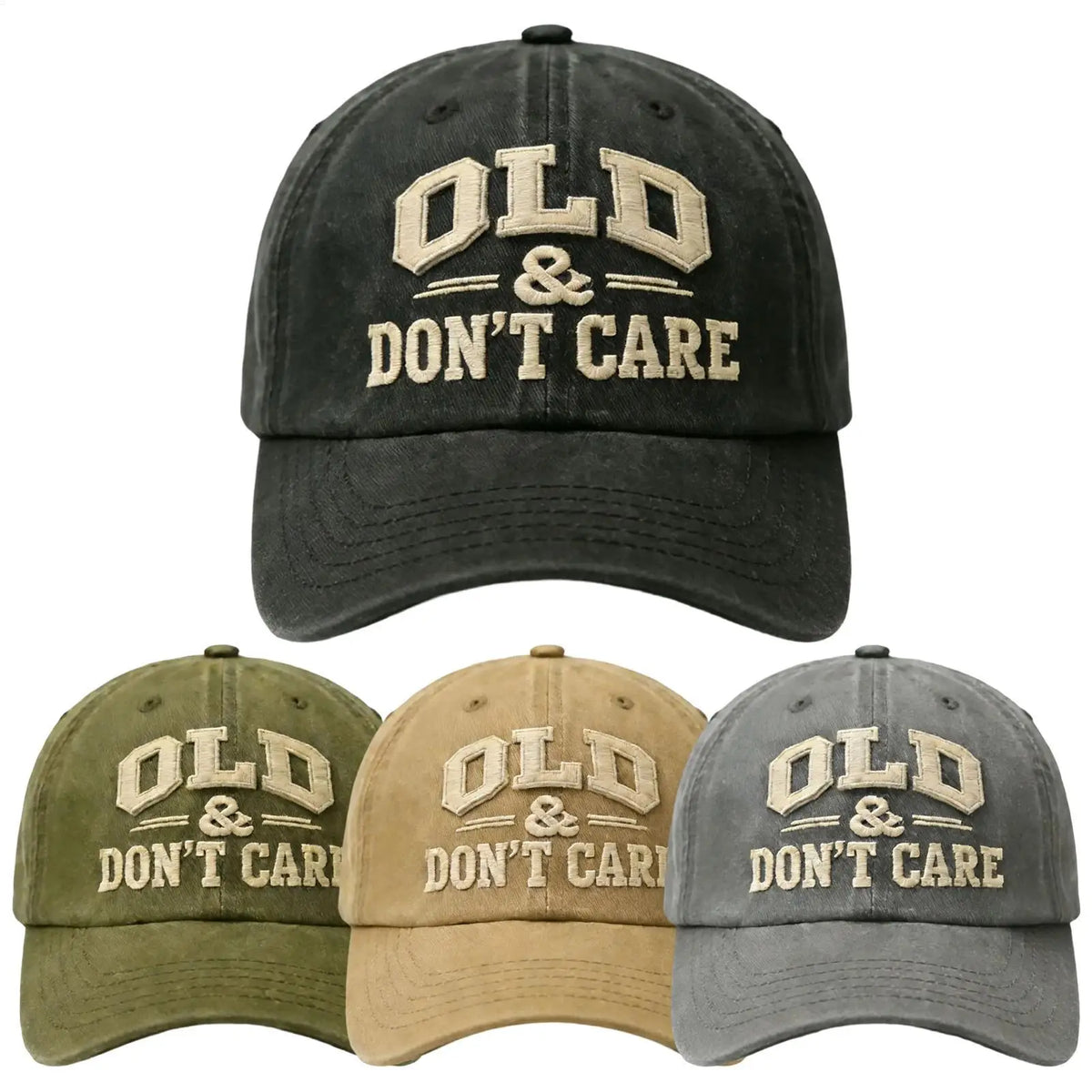 "OLD Don't Care" Embroidered Retro Washed Baseball Cap Baseball Cap PLUSH