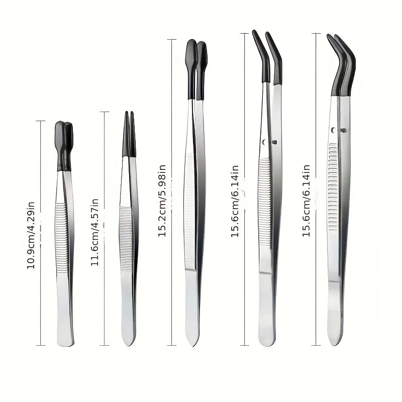 Ouriner Stainless Steel Plastic-Coated Tweezers – Lash & Craft Precision Tweezers PLUSH