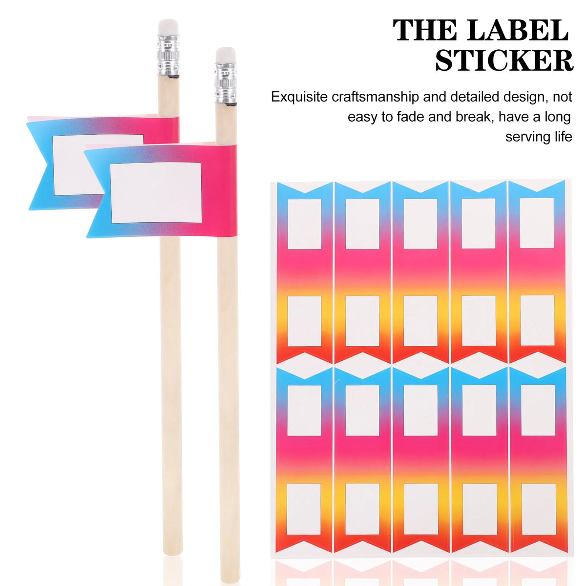 Colored Writable Flag Label Stickers – 12 Sheets School Organizer Adhesive Label Stickers PLUSH