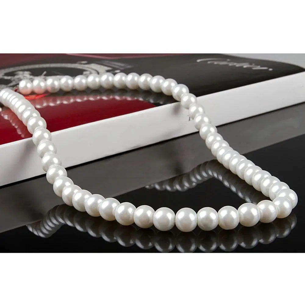 Women's Freshwater Pearl Strand Necklace White 7-8mm Pearl Strand Necklace PLUSH