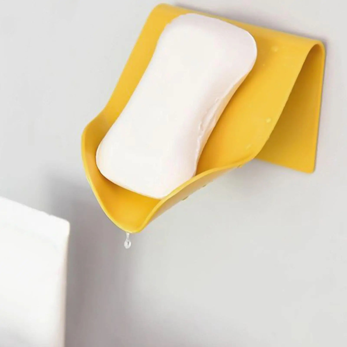 Leafology Drain Soap Dish with Drainage – Yellow Wall Mount Soap Dish PLUSH