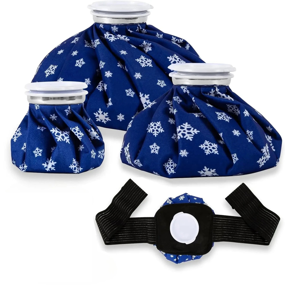 Hot & Cold Reusable Ice Pack Set – 3 Bags + Elastic Wrap Hot Cold Ice Pack PLUSH