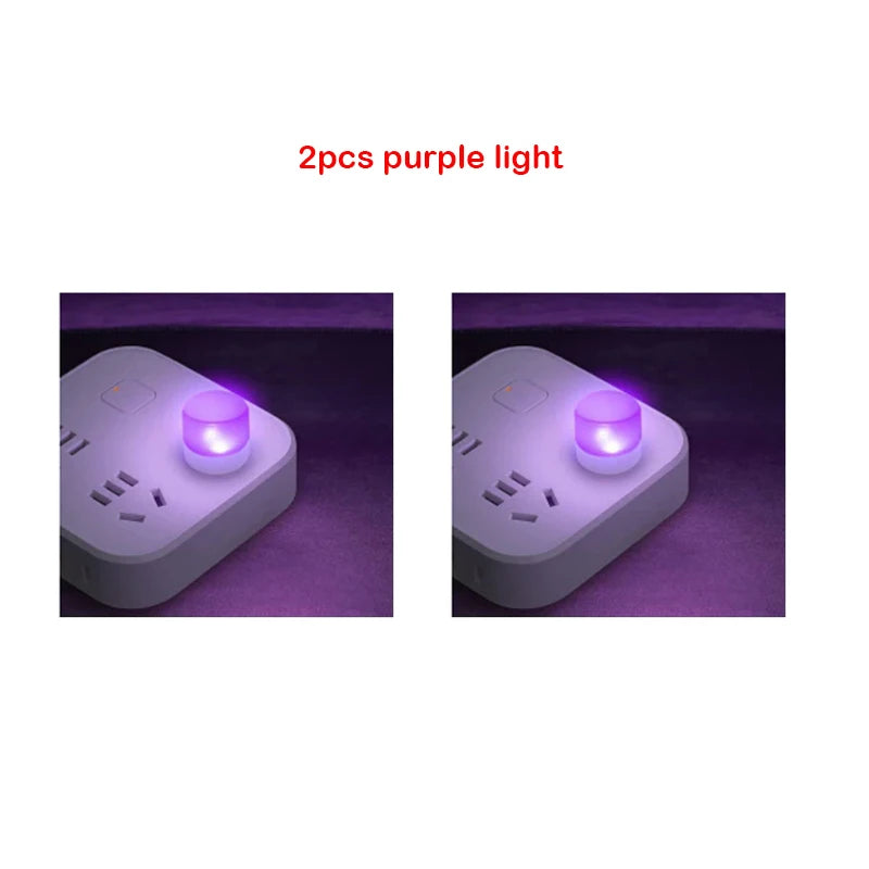 ZWINCKY USB LED Night Light – Mini Plug-In Reading Lamp 1W USB LED Night Light PLUSH 2pc purple light China Mainland