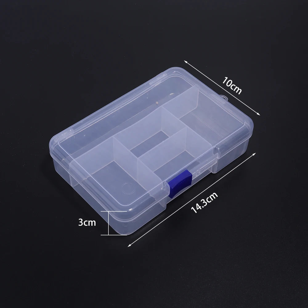 Transparent Plastic Jewelry Organizer Box | Adjustable Storage Jewelry Organizer Box PLUSH 5 grids