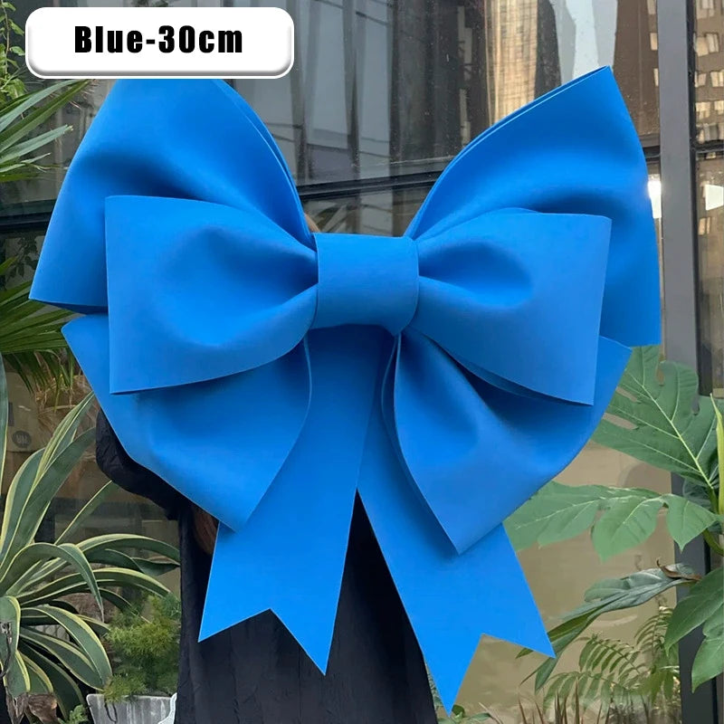 Large Decorative Bow – Christmas Tree Topper, Door & Party Décor Decorative Bow PLUSH Blue 30cm 1PC