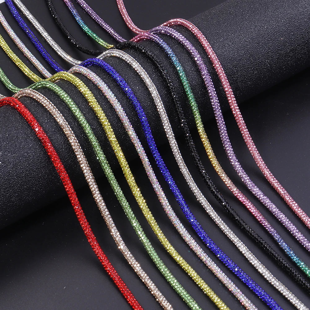 5 Yards Rhinestone Crystal Cup Chain Cord – DIY Jewelry & Crafts Rhinestone Craft Cord PLUSH