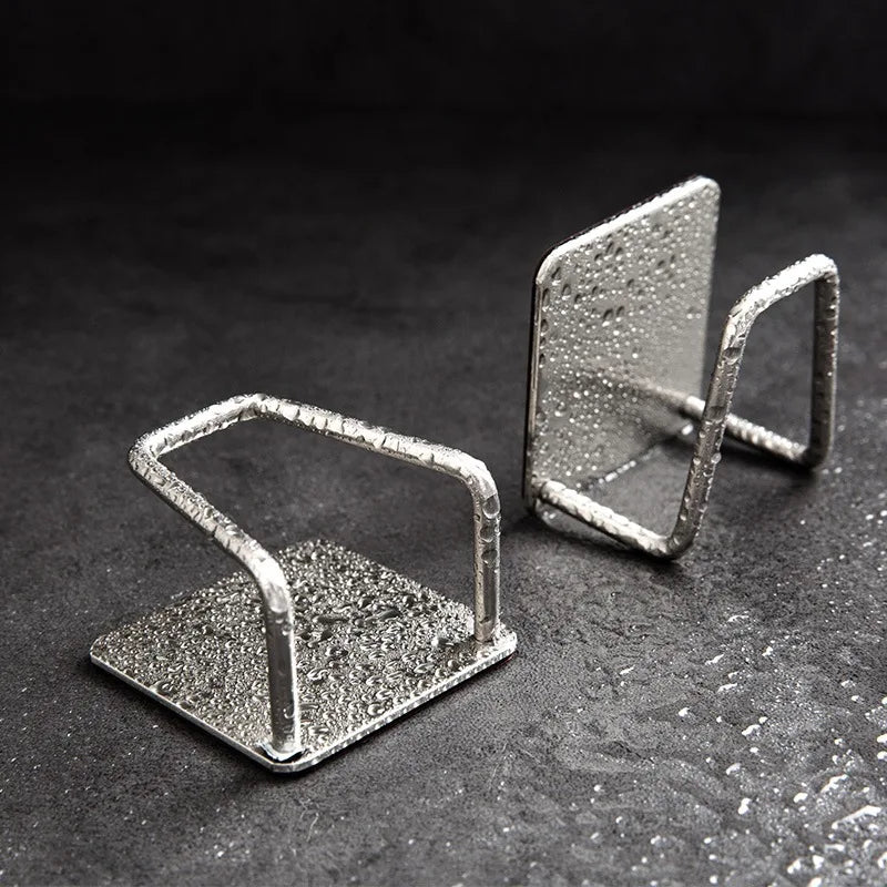 Stainless Steel Sink Sponge Rack – Draining Holder 2/4pcs Sink Sponge Rack PLUSH