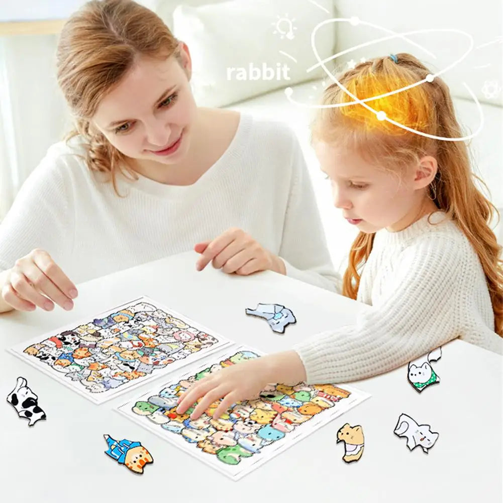 Wooden Cat Animal Puzzle – 50-Piece Irregular Laser-Cut Wood Wooden Jigsaw Puzzle PLUSH