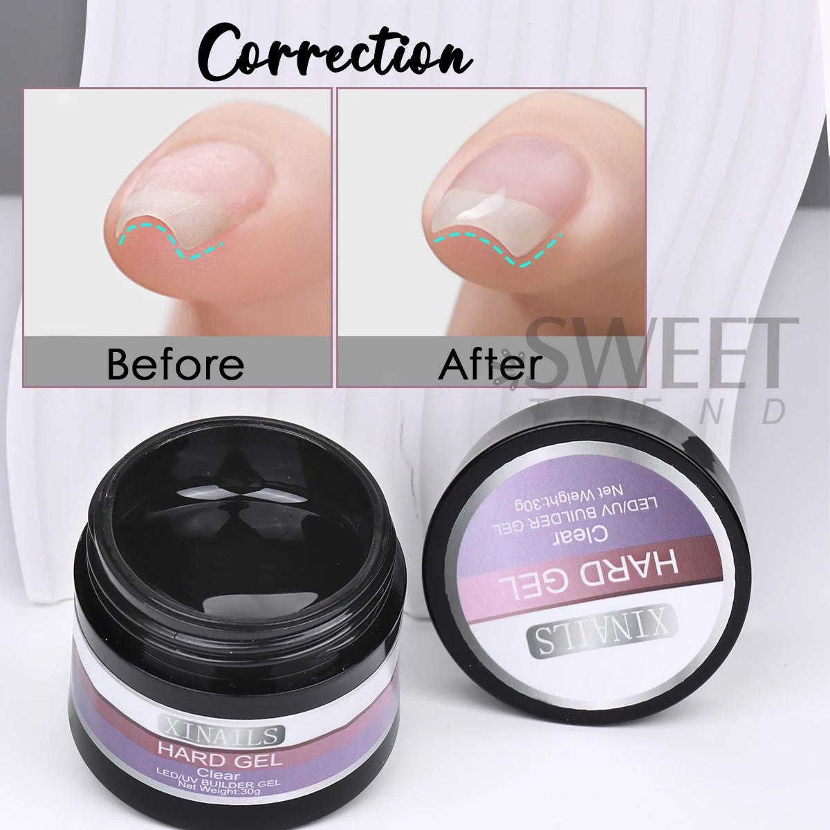 30g Clear Hard Nail Construction Gel – UV Builder & Extension Nail Builder Gel PLUSH