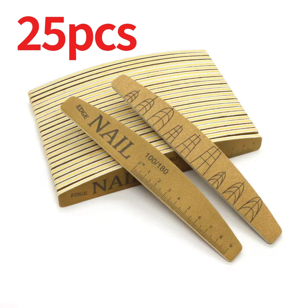 25-Pack Double-Sided Nail Files – Professional Emery Boards Nail File Set PLUSH 25 pcs