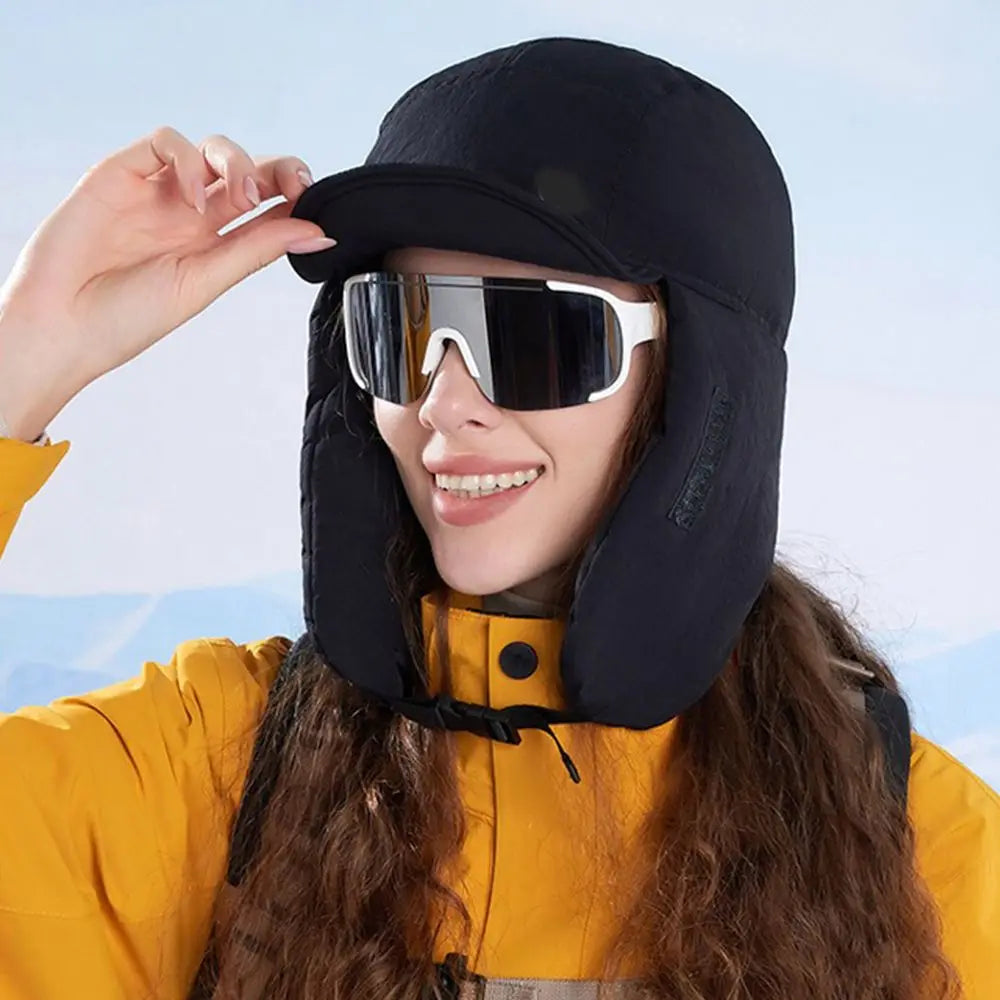 Windproof Winter Hat with Face & Ear Cover – Unisex Ski Cap Winter Earmuff Hat PLUSH