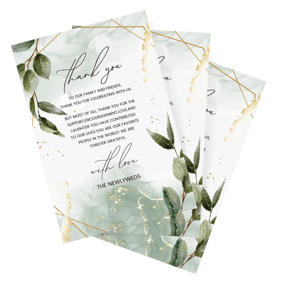 Thank You Postcards 4x6" for Weddings & Showers – 50 Pack Thank You Postcards PLUSH 50pcs 06