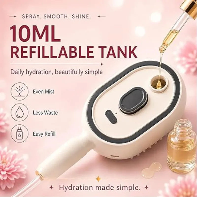 Nano Spray Electric Massage Comb – Retractable Teeth Electric Hair Comb PLUSH