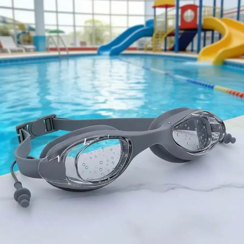 Swimming Goggles with Earplugs – Anti-Fog UV Adult Swim Swimming Goggles PLUSH