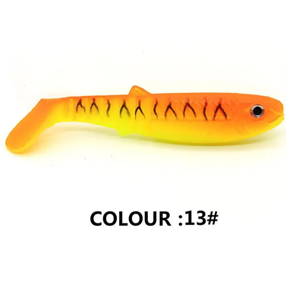 5pcs Silicone T-Tail Soft Fishing Lures 8cm 6g – Bass Minnow Soft Fishing Lures PLUSH